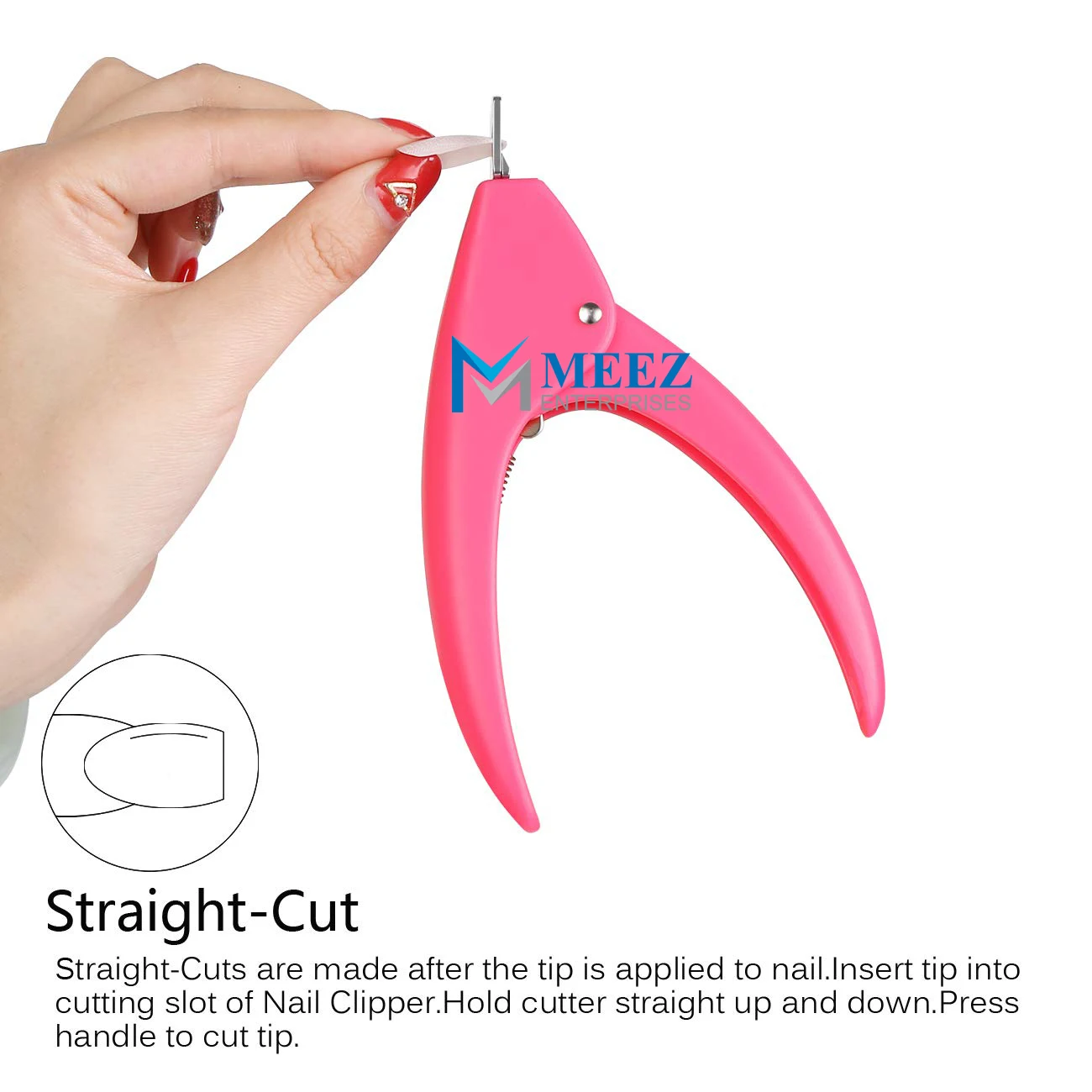 Professional Nail Clippers For Acrylic Nails False Cutter Tip Clipper Nail Tip Trimmer Pink Color