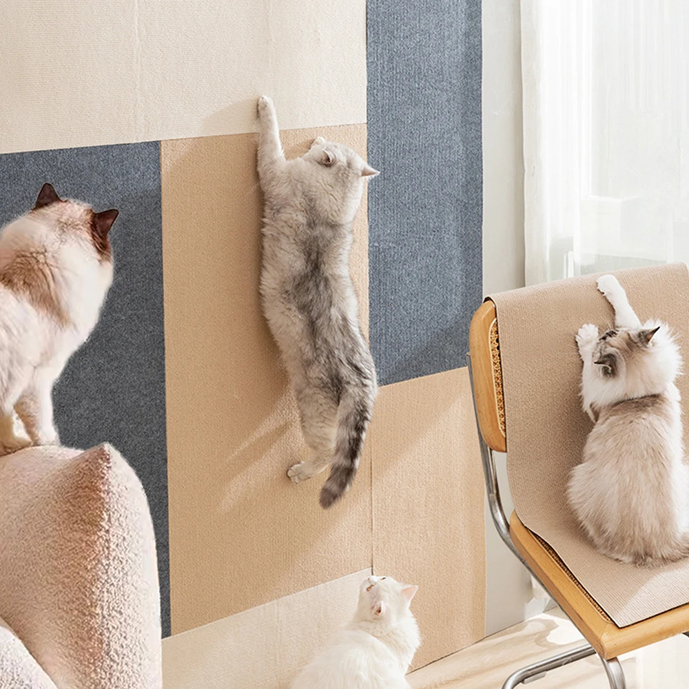 Wholesale  New Arrival Pet Self-Adhesive Pat Suitable For Cat Tree Sofa Walls Covering Scalable Foldable Cat Scratch Mat