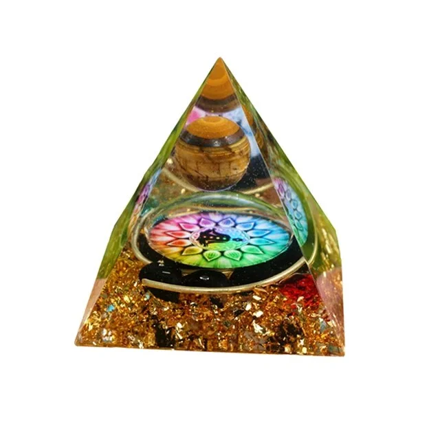Orgonite Pyramid Supplier Energy Orgone pyramid Black Tourmaline Orgonite Pyramid Geometry OEM Logo Box Cheap  Shipping