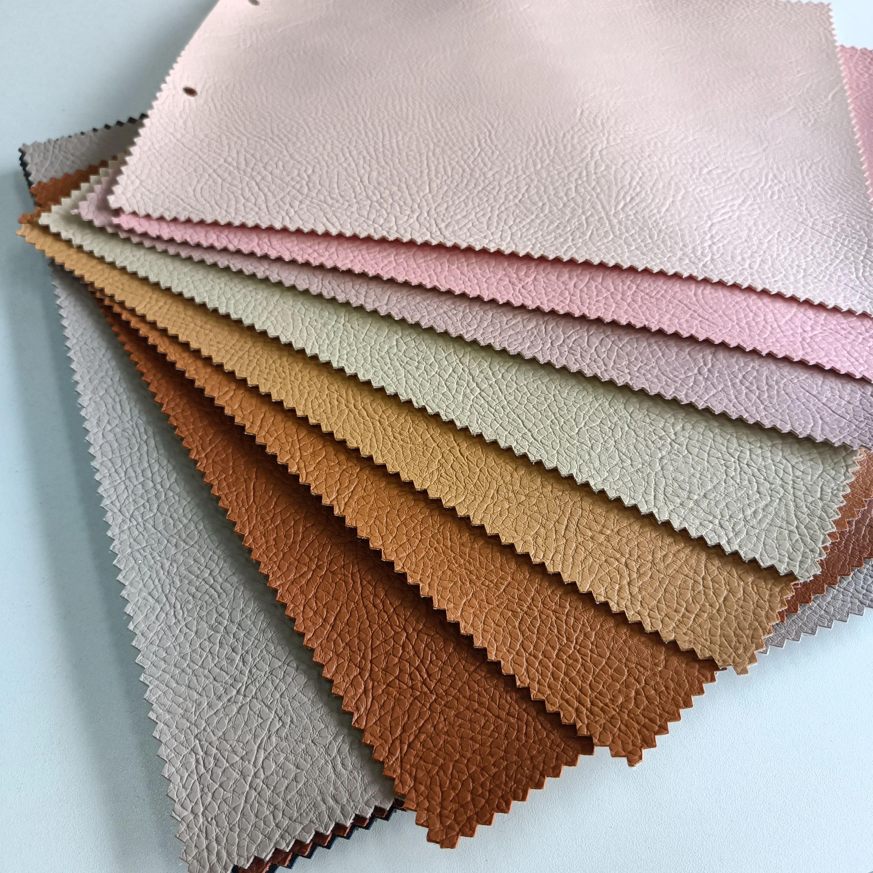 Very Popular Jiangsu Brushed Design Brown Nubuck PVC Leather Sofa car seat Litchi fabric