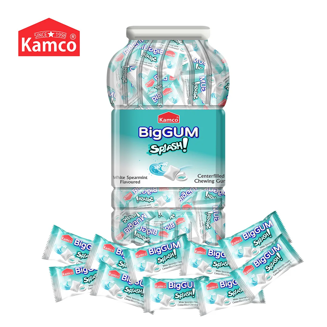 Экспорт Качество большая жевательная резинка брызги мята заполненная центр жевательная резинка