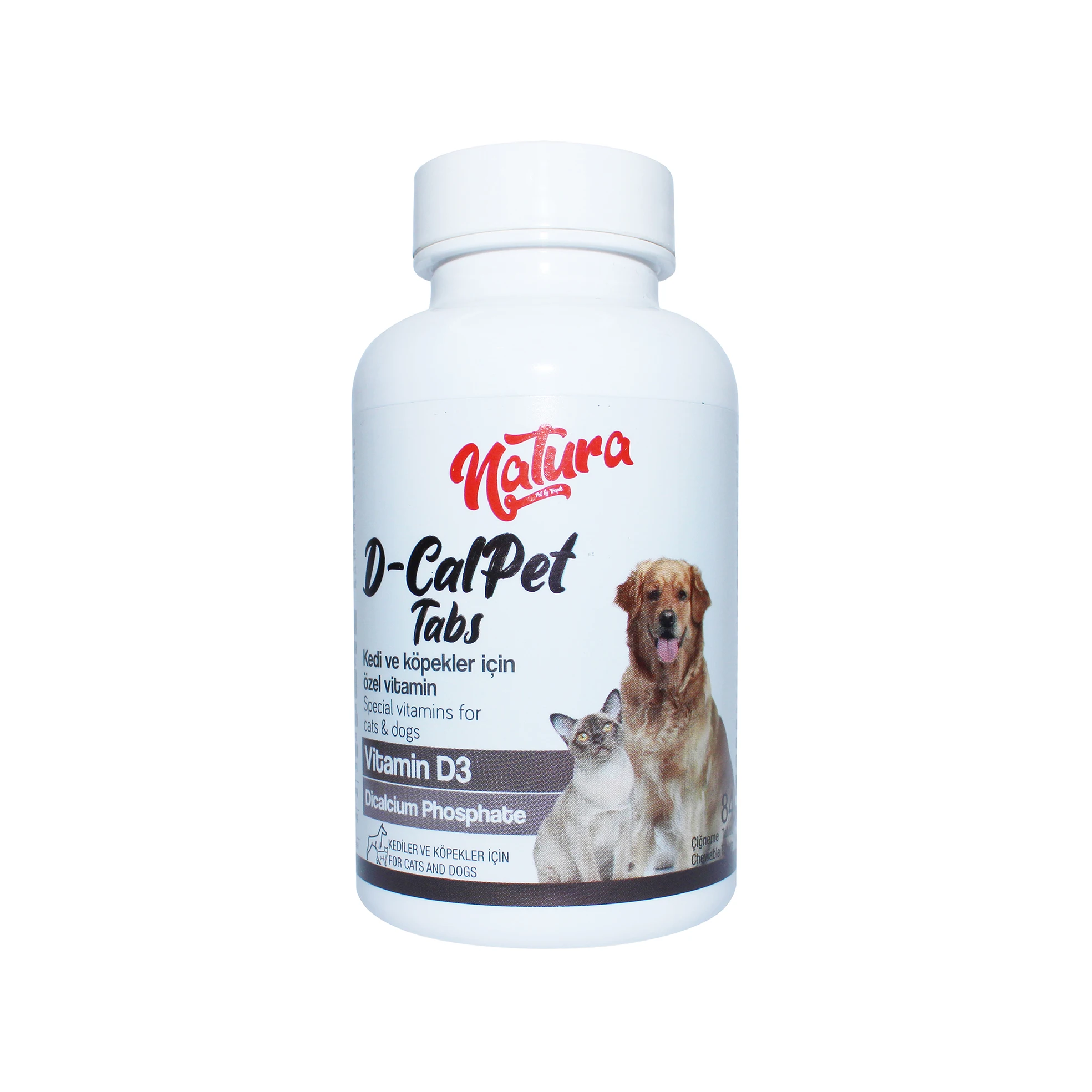 Natura D-CalPet вкладки 1 5x84 126 г пищевая добавка жевательная таблетка с витаминами для собак и кошек