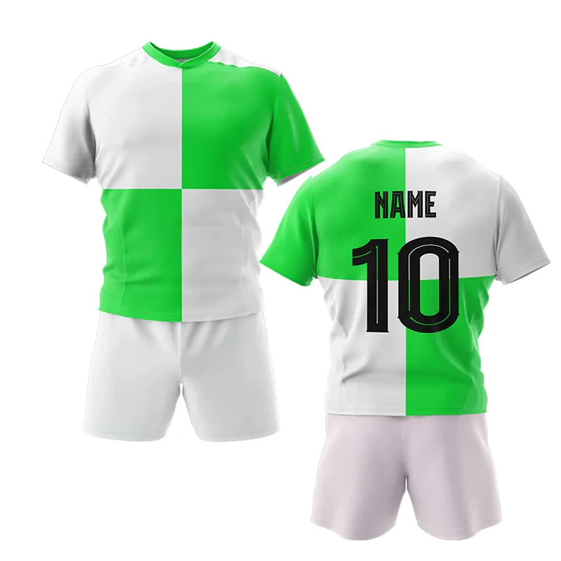 Men Sublimated Rugby Jersey and Shorts sets Sports wear Rugby Uniform Set breathable quick dry Rugby Club Uniforms sets