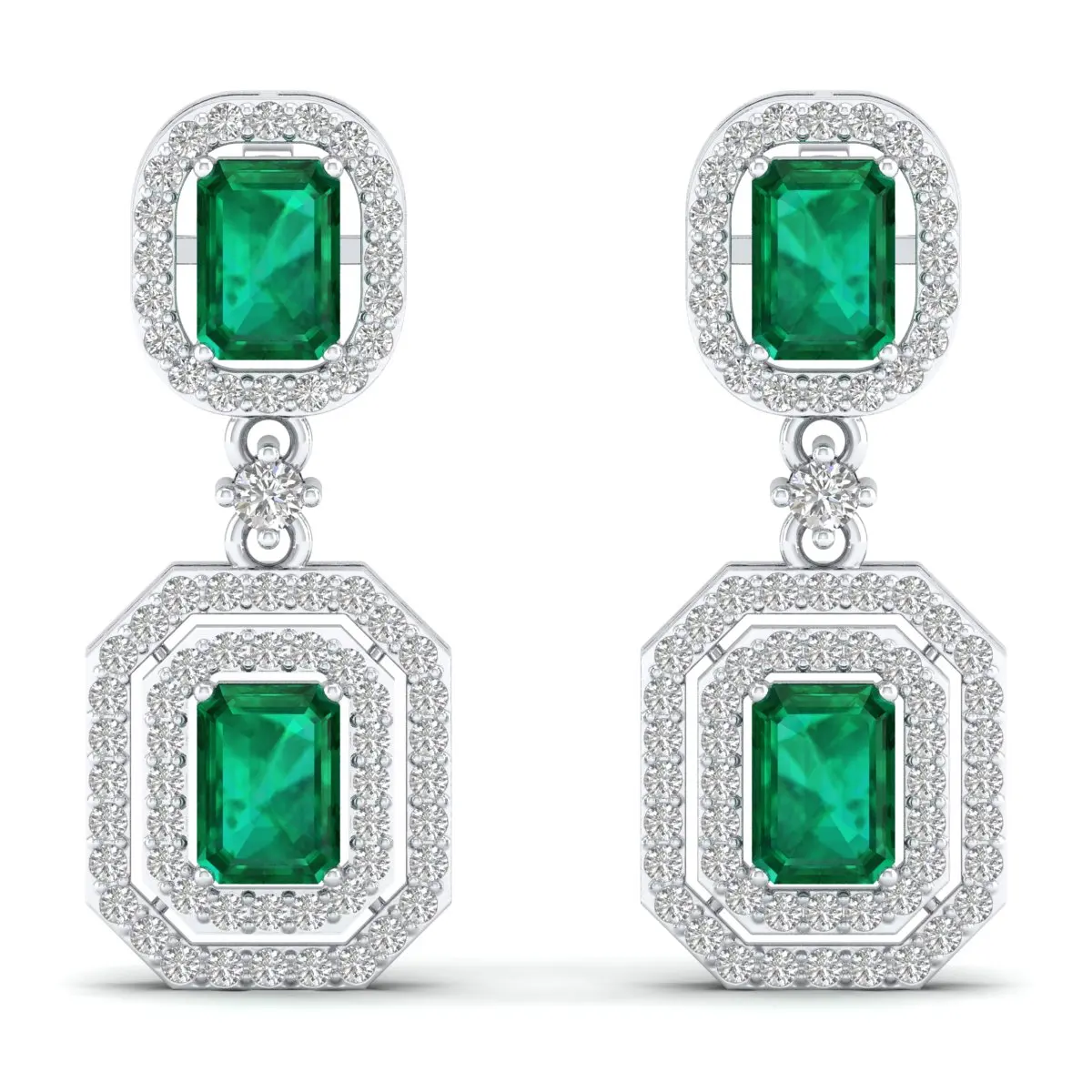 REYES Genuine Sparkling Jewelry Drop Earrings 14k White Gold Moissanite Jewelry for Women Wholesale Manufacture Price Jewelry