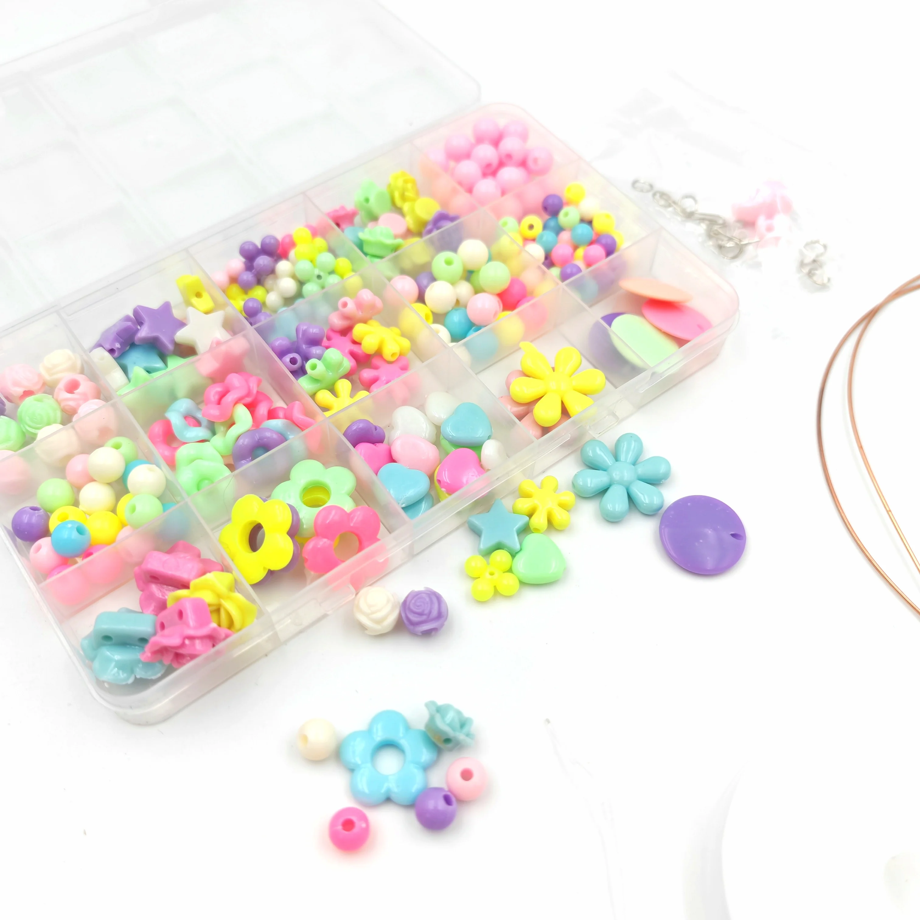 Wholesale plastic pearl Set Handmade case toys mixed pearl set Acrylic beads Jewelry accessories for kids