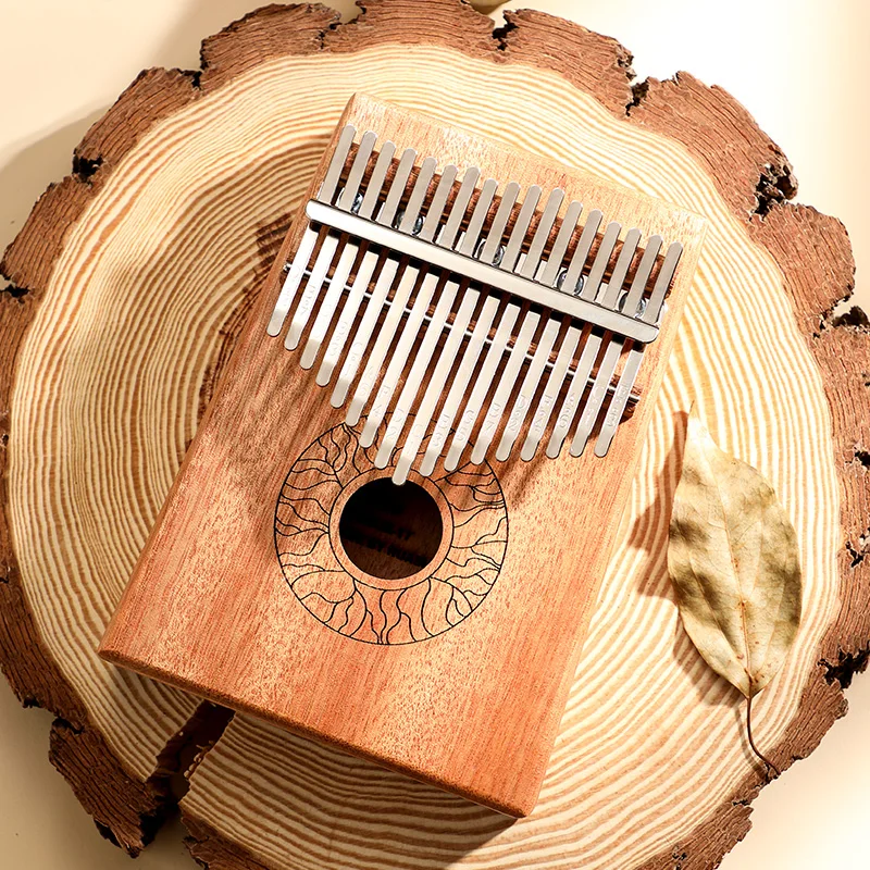 Huashu On-sale Mahogany Good sound Wood Kalimba 17 Key Mbira Thumb Piano