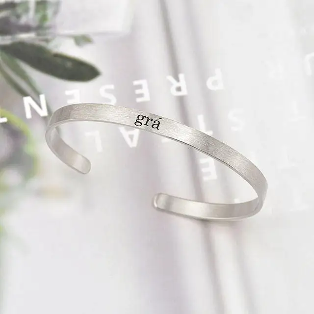 Custom Writing Inlay Blank Jewelry Open Writing Bracelet Gold Plated Blank Cuff Cuff Bracelets For Engraving