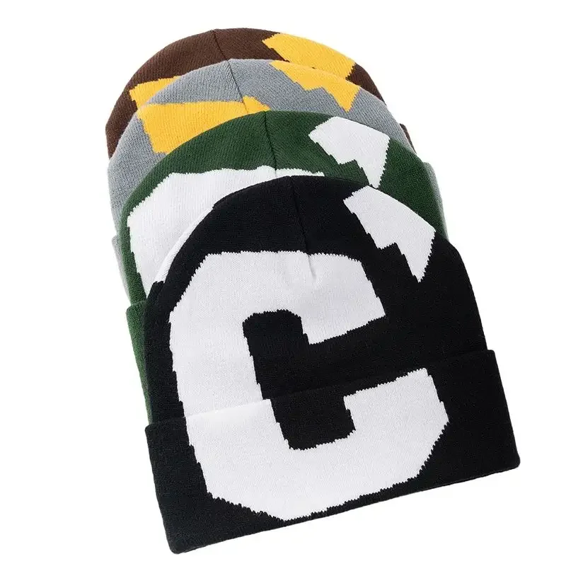 Custom Design Logo Men Women Knit Beanie Cap Unisex Warm Winter Hats Acrylic Knit Cuff Beanie Caps