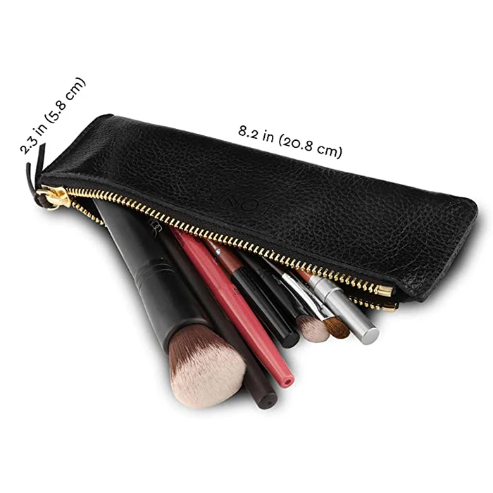 2022 пенал ручной работы из воловьей кожи crazy horse кожаный большой емкости на молнии канцелярские принадлежности чехол для ручек оптовая продажа