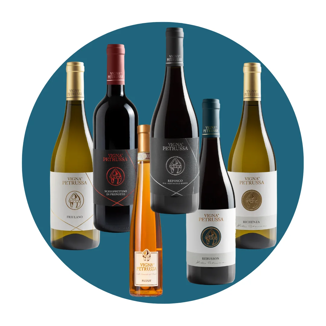 Top Selection Italian Wine Vigna Petrussa SCHIOPPETTINO DI PREPOTTO FRIULANO REBUSSON RICHENZA REFOSCO PICOLIT in wooden box