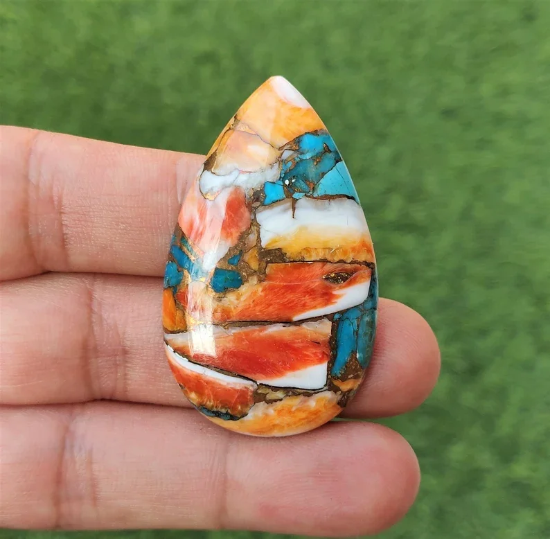 Excellent Quality Natural Orange Spiny Oyster Multi Shape AA+ Grade Genuine Loose Cabochon Gemstones For Jewelry Making Use OEM