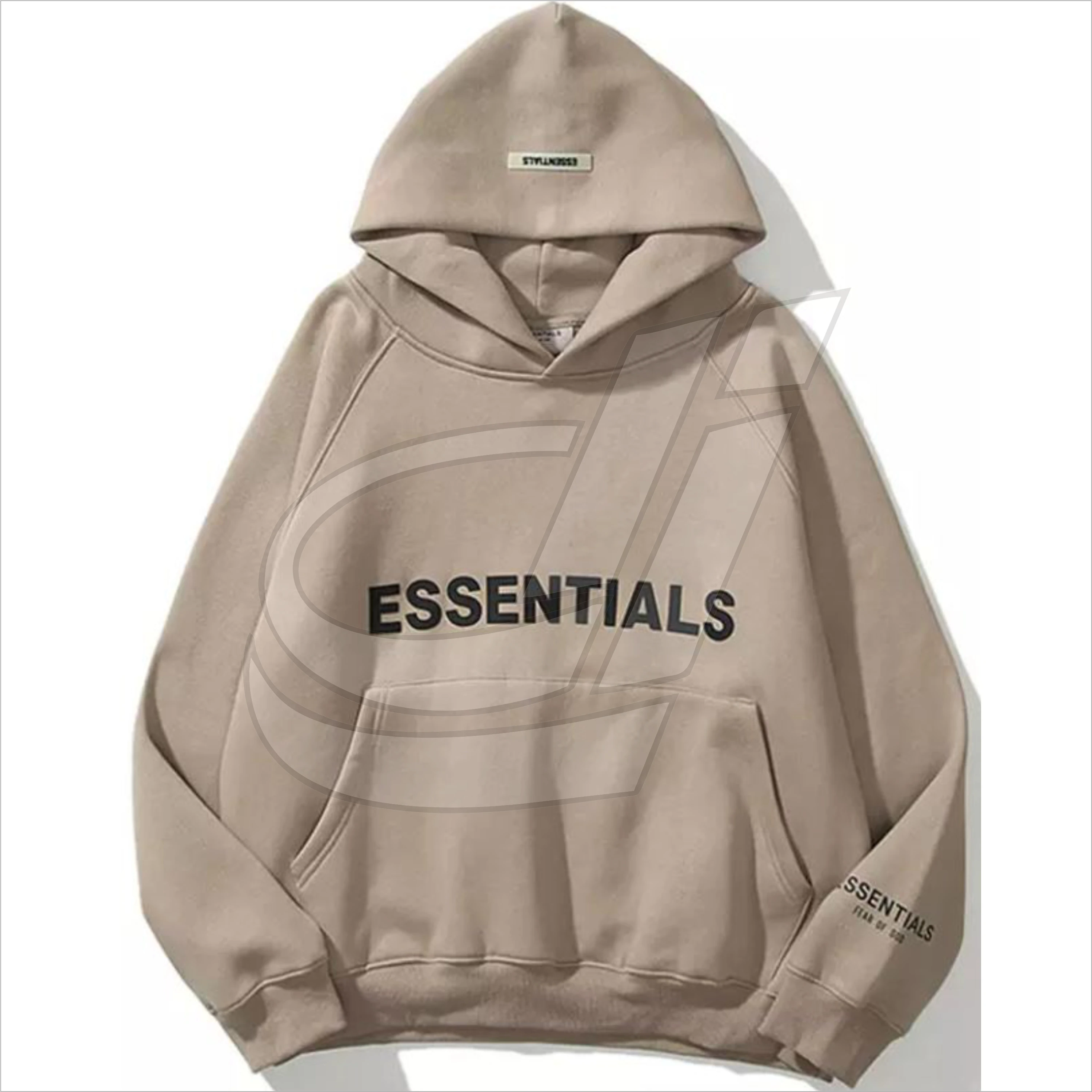 high quality essential double line chest letter sweater men loose jacket hooded for men