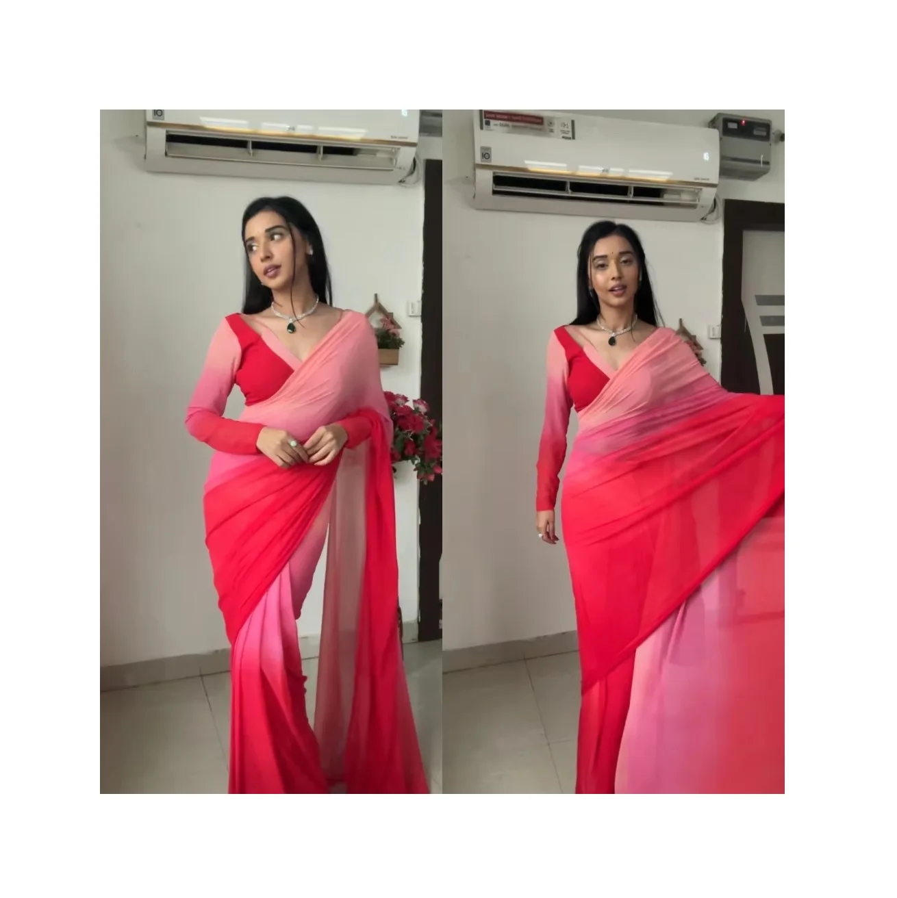 Premium Quality Georgette Fabric Gradient Printed Saree for Indian Traditional Fashion Statements Girls Saree