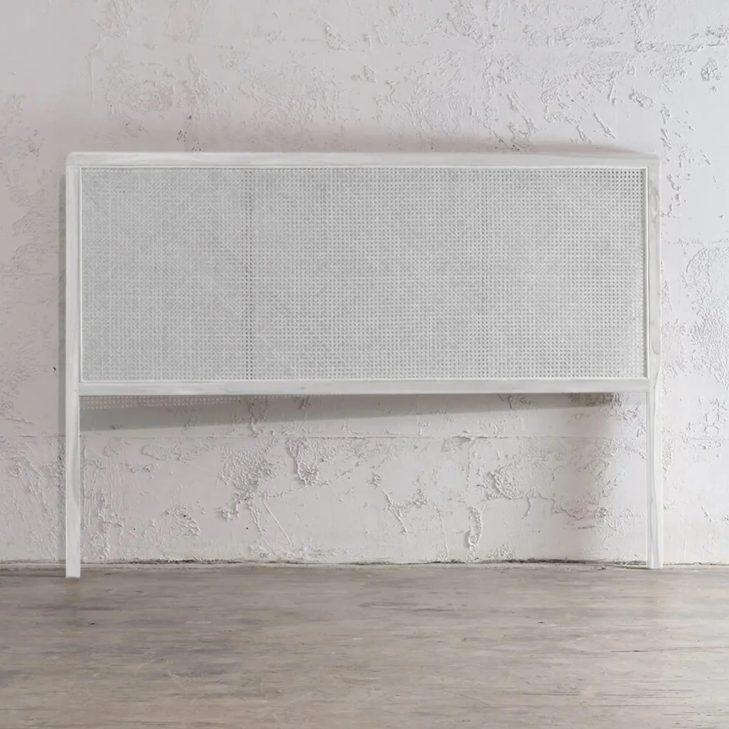 Modern Vintage Home Teak Furniture King Headboard with Rattan for Bedroom Wood Rattan Bed Head for Indoor Home Hotel Villa