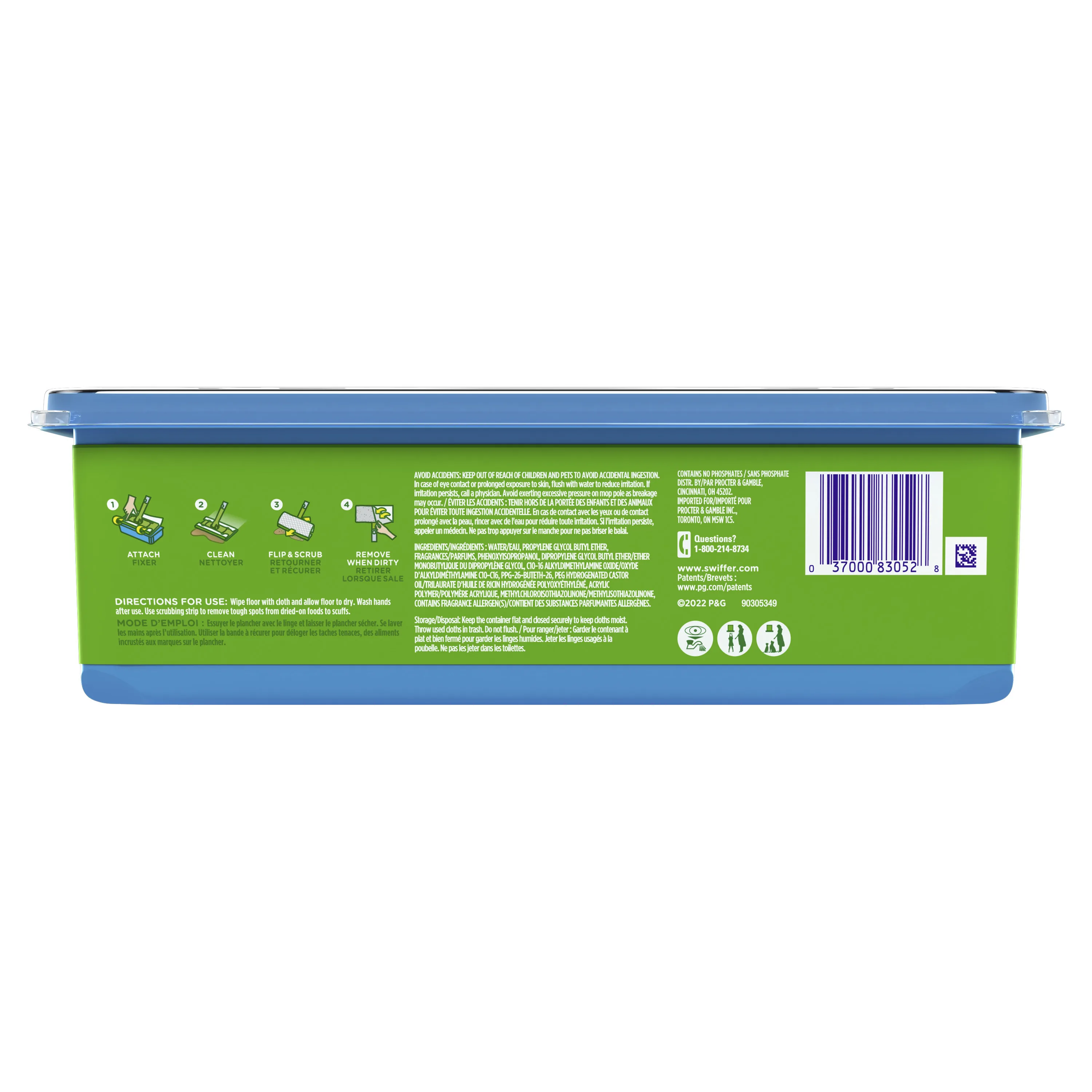 Swiffer Sweep + Mop, Wet Pads Refill, Floor Cleaner, Cleaning Cloths, Gain, 24ct
