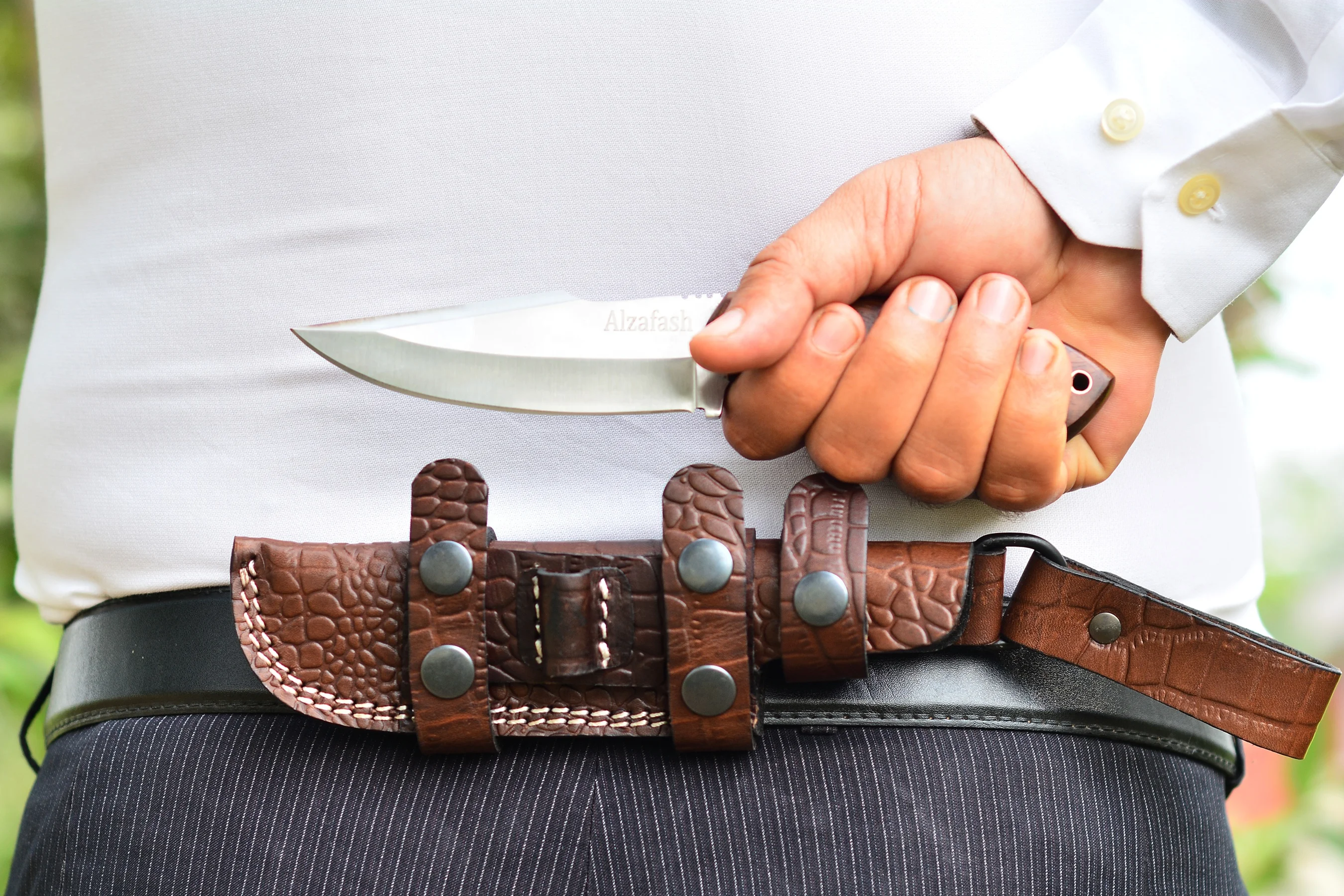 Custom Handmade  Leather Knife Horizontal sheath