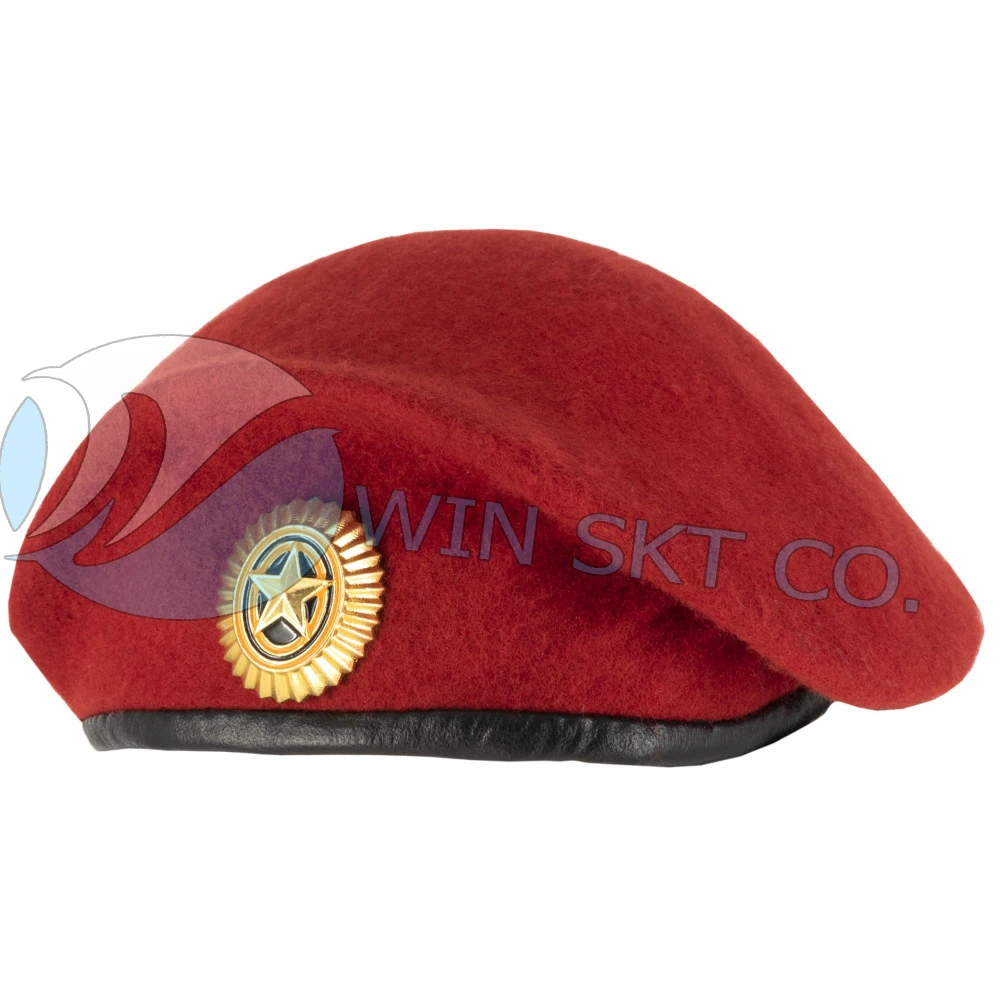 2022 Navy Blue Beret With Insignia Black Mariners Beret With top quality 100% Wool Hats And Caps