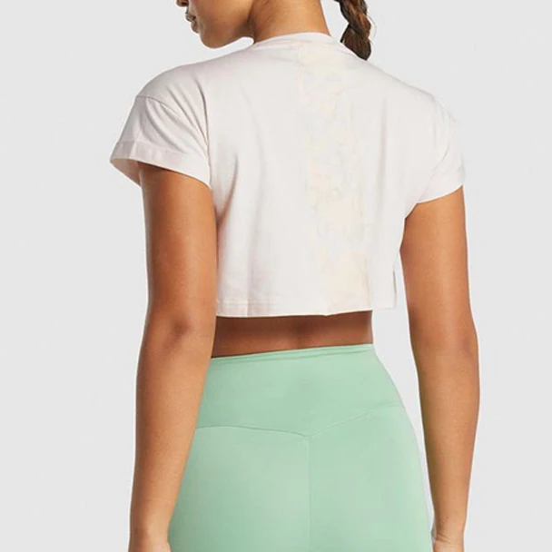 Customize Women Workout Skin Friendly Loose Fit Tee Gym Cropped Fitness Tops Short Sleeve Seamless Athletic Yoga T-Shirts