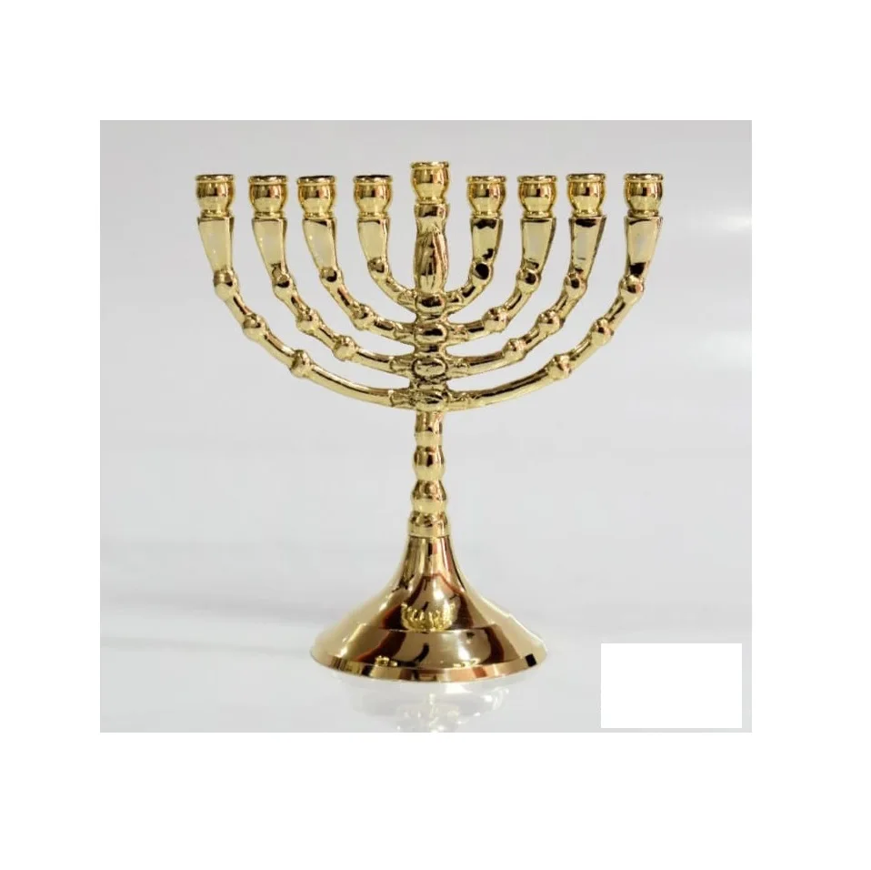 Best Selling Jewish Menorah Candle Holders Religions Candelabra Hanukkah Menorah Candlesticks 7 Branch Exporter From India