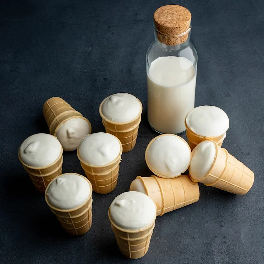 12% Vanilla Filling Wafer Cone Ice Cream From Organic Milk Chocolate Organic Product Dessert Ice Cream