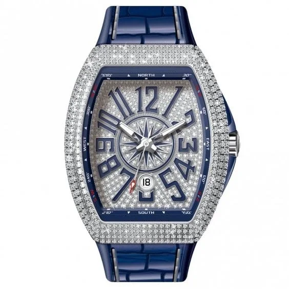 New Pass Tester Moissanite Diamond Watch With Black Strap High Quality Luxury Dial Watches Hip Hop Men Lab Grown Diamond Quartz