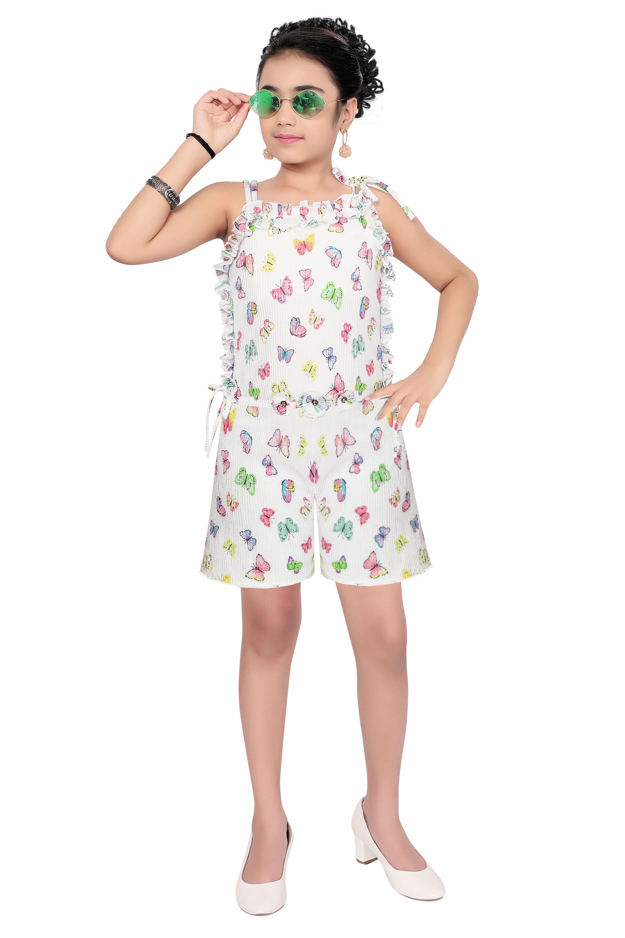 Top Fashion Beautiful Cotton Blended Butterfly Printed Jumpsuit for Kid Girls at Best Prices from India