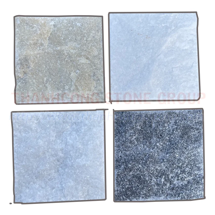 Grey, White, Yellow Stone Cube Cubic Cobble 10x10 15x15 Natural Stone Walkway  Sidewalk Paving