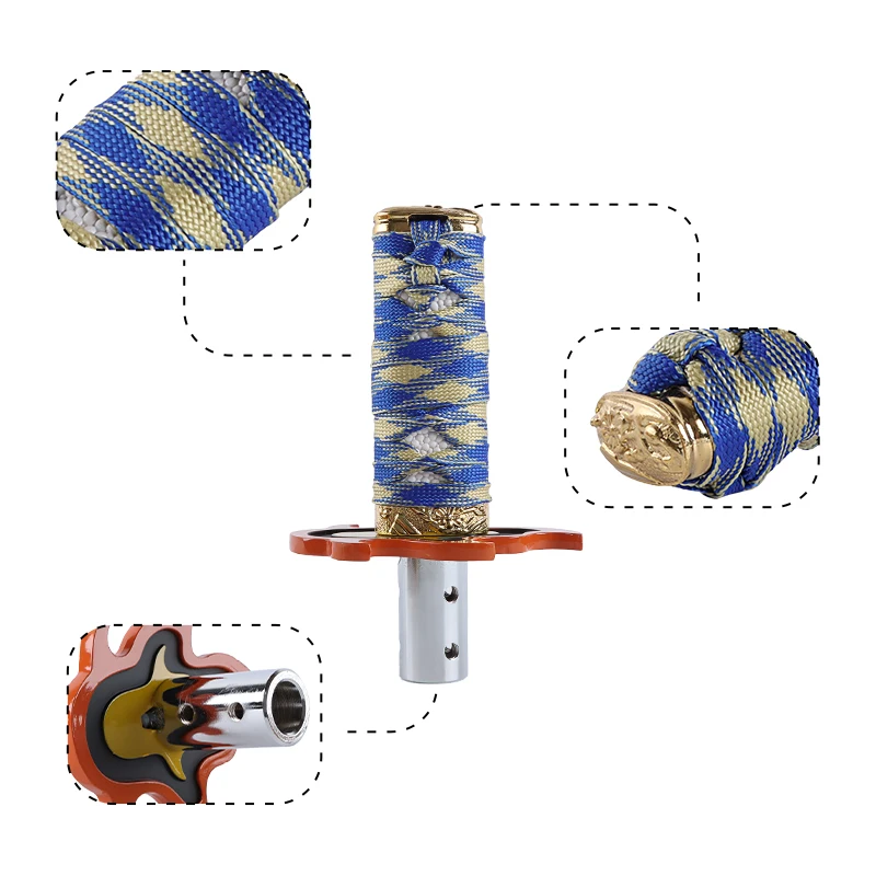 Katana Shirt Knob Universal Sword Manual Automatic Car Shifter Handle interior Replacement Parts with Adapters 15cm