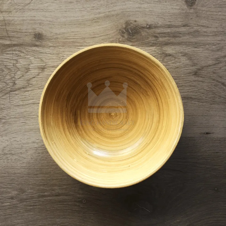 Serving bowl 100% nature factory price customized logo large bamboo bowl many color fiber