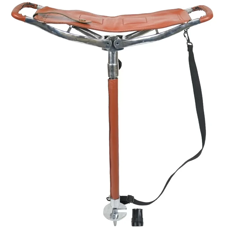 Portable Folding Mountain Cane Adjustment Walking Stick with for Hands-Free Use durable leather seat foldable stick wholesale