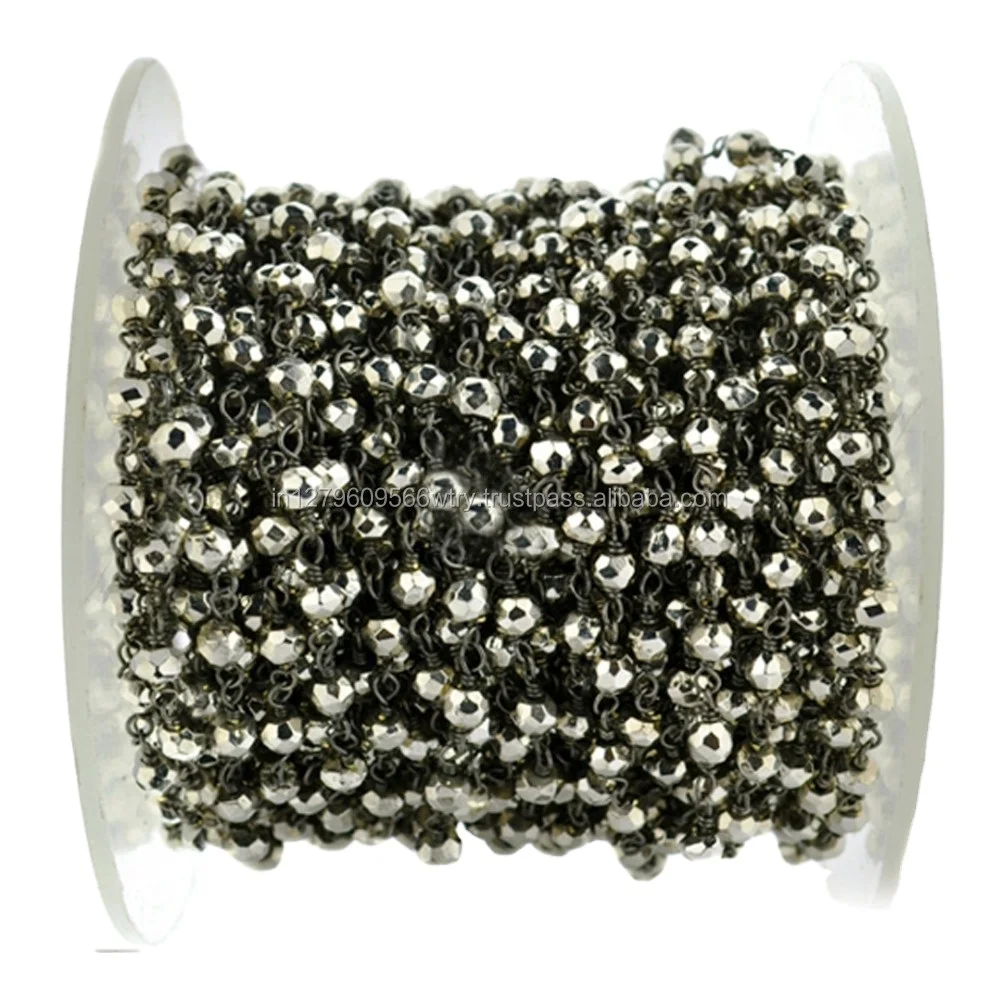 DIY Finding Green Onyx And Golden Pyrite Gemstone Rosary Chain Beads