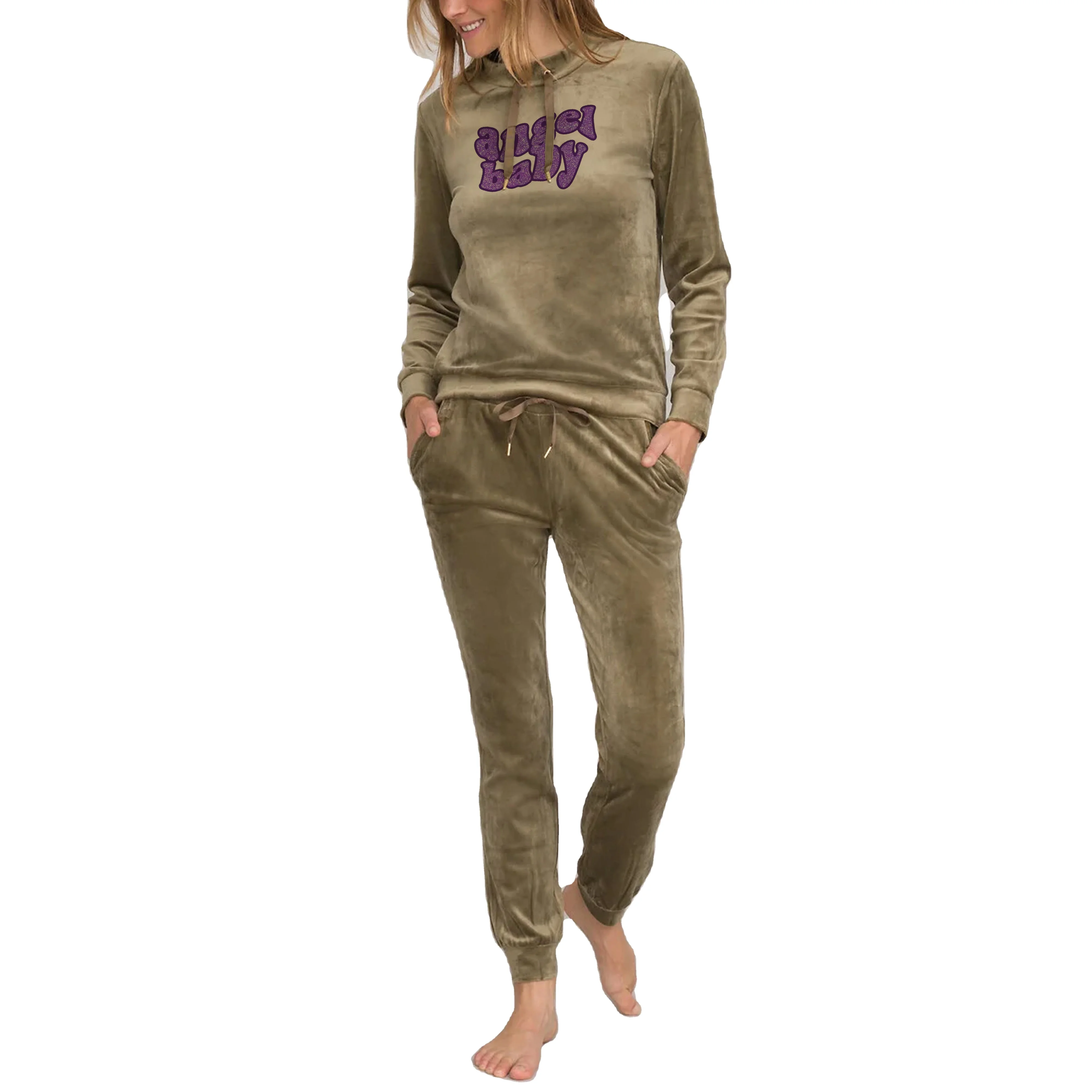 Breathable High Quality Winter Ladies Coral Velvet Pajamas Two-piece Plus Velvet Home wear Casual Pajamas women girls Sleepwear