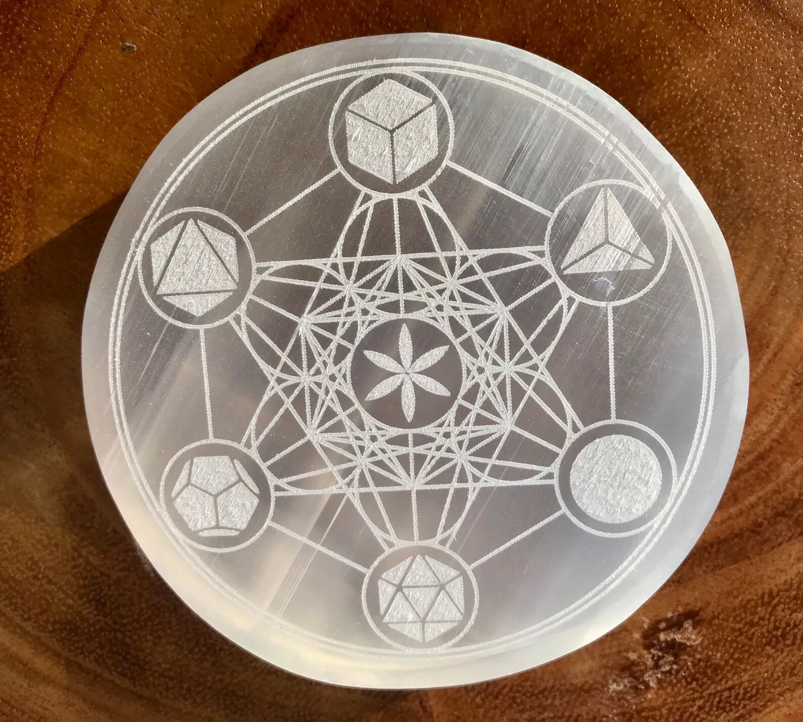 Selenite Metatron Charging Plates Beautiful Selenite Metatron Etched Charging Plates Buy Wholesale Selenite Plates From India