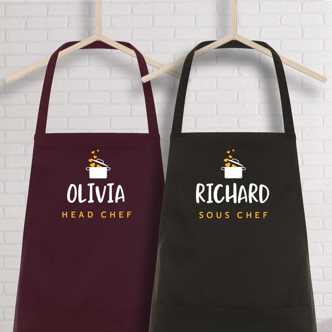 OEM ODM Kitchen Chef Garden Work Apron Household Food Processing Workers Aprons For Cleaning with customized logo