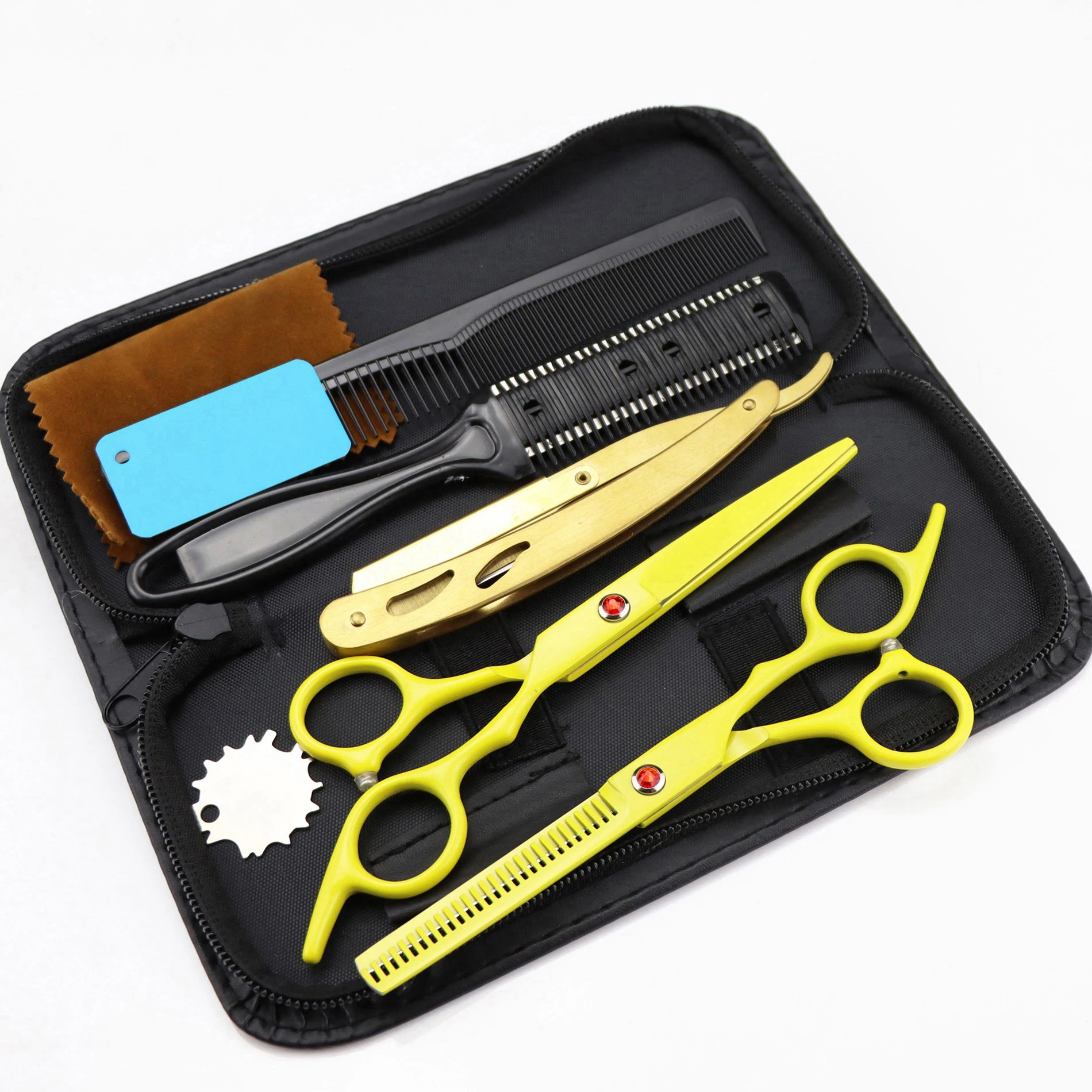 Shaving Kits Easy and Simple to Use 5.5 inch Colorful Sharp Blades Professional Barber Scissors Kit