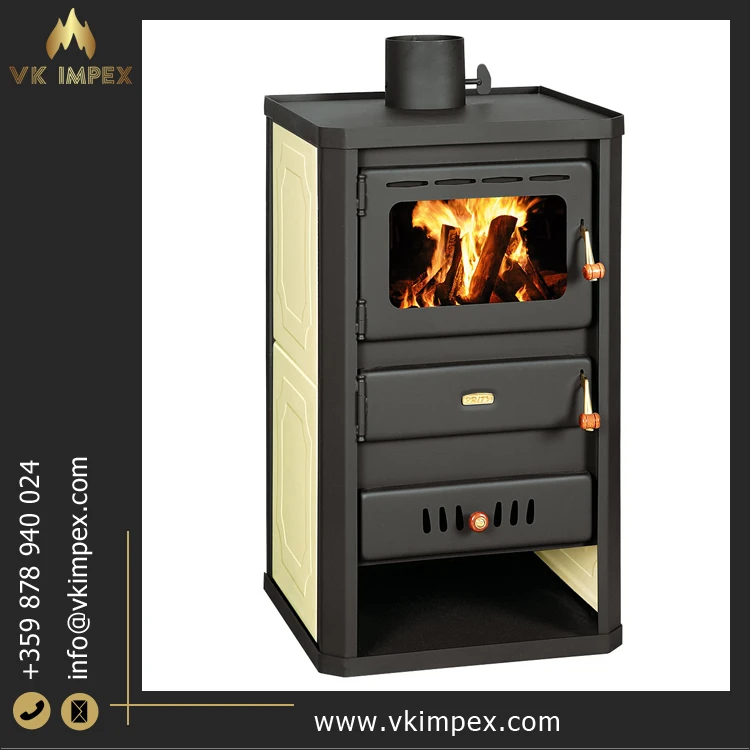 Villa Apartment House Indoor Use Elegant Design Steel Material Freestanding Wood Burning Fireplaces at Competitive Price