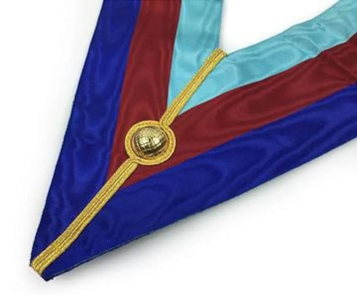 Customizable Embroidered Masonic Sash for Officers