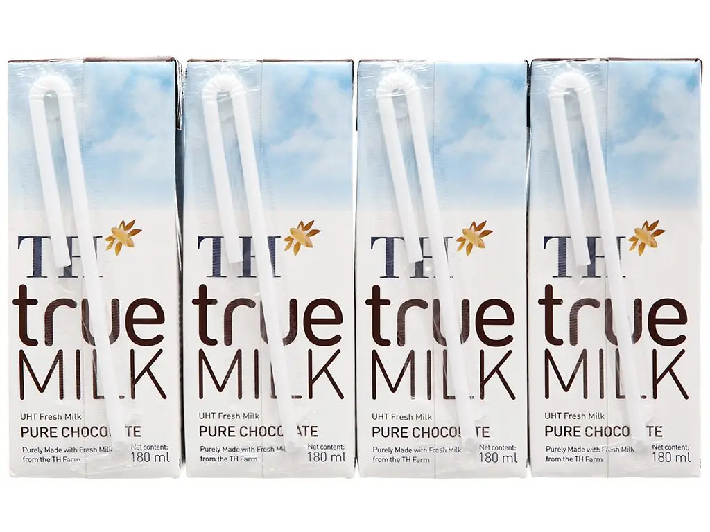 TH True Milk UHT Chocolate Fresh Milk 180ml No Preservatives Healthy Nutritious Pure Organic Flavored Milk