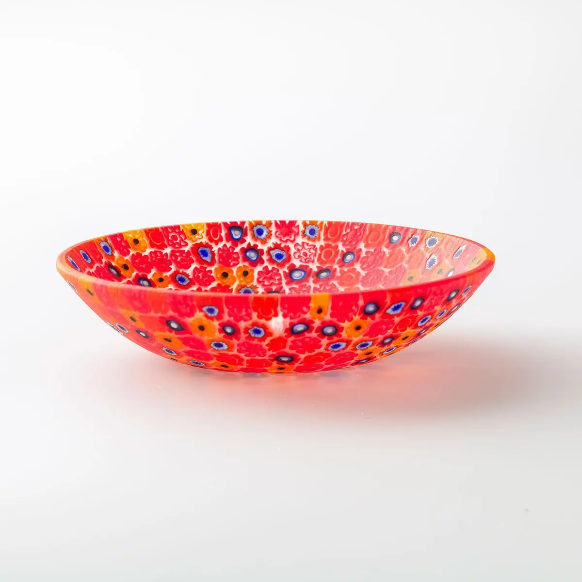 Murano Glass Bowl and Plate hand made in Italy Venezia  Glass Mosaics Melted - Murrina Multicolor - Decorative 13Cm diam - Basic