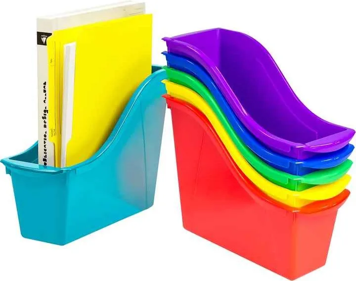 Многоцветный стоящий маленький контейнер для книг пластиковая папка файлов узкий органайзер хранения из Вьетнама