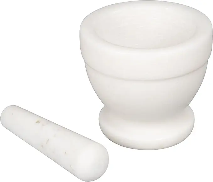 Mortar and Pestle Low Priced White Marble Mortar Pestle Bowl Unique Stone Handicraft Garlic Grinder Sale Spice Tool Kitchen