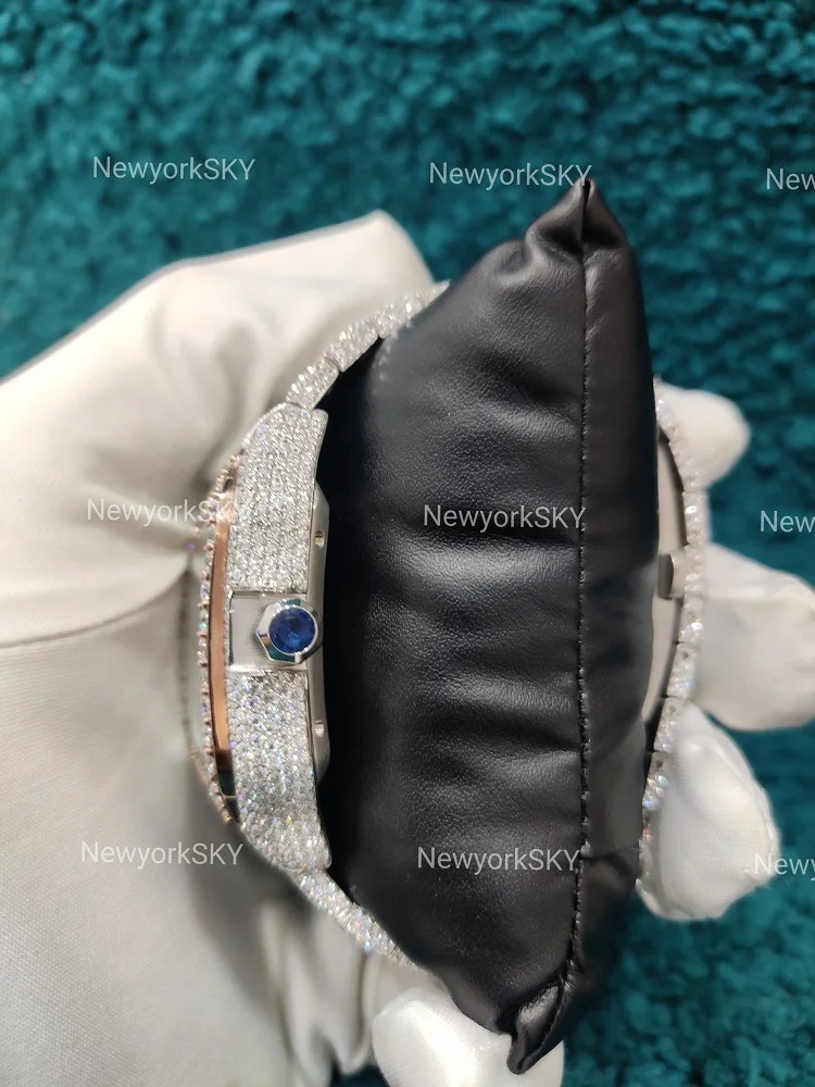 Хип-хоп высокое качество VVS Moissanite алмазные шипованные розовые тональные часы для мужчин большой производитель лучший оптовик низкая цена