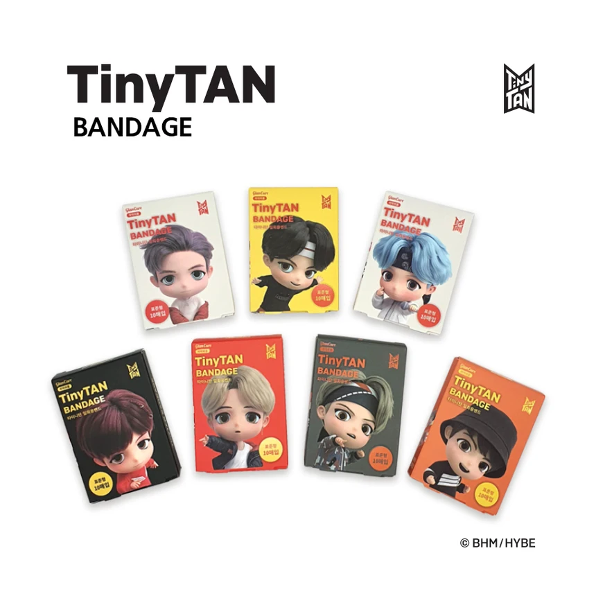 TinyTAN Disposable Bandage_Mic Drop 10 different bandage designs per member Made In Korea Hot Product