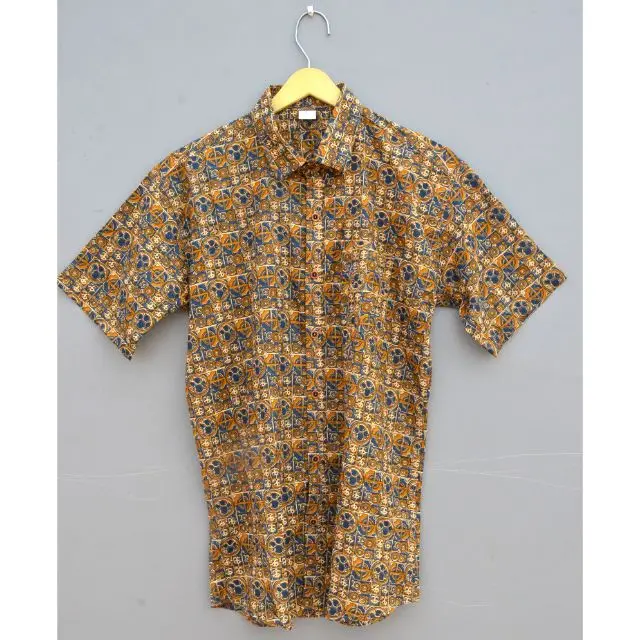 Праздничная одежда 100% хлопок изготовление размеров под заказ легко отстегивающимися пуговицами v воротник рубашки с коротким рукавом slim fit платье индийский производитель