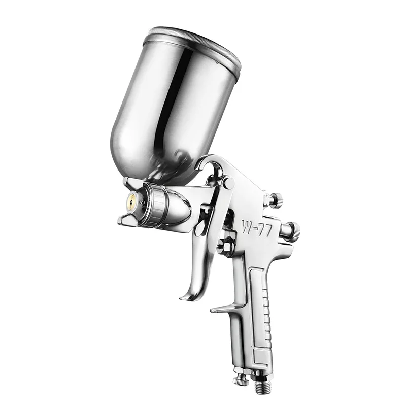 W-77 Spray Gun Pneumatic Spray Gun for Car Repair Furniture Metal Painting Essential Air Spray Gun Tool with 400ml cup volume