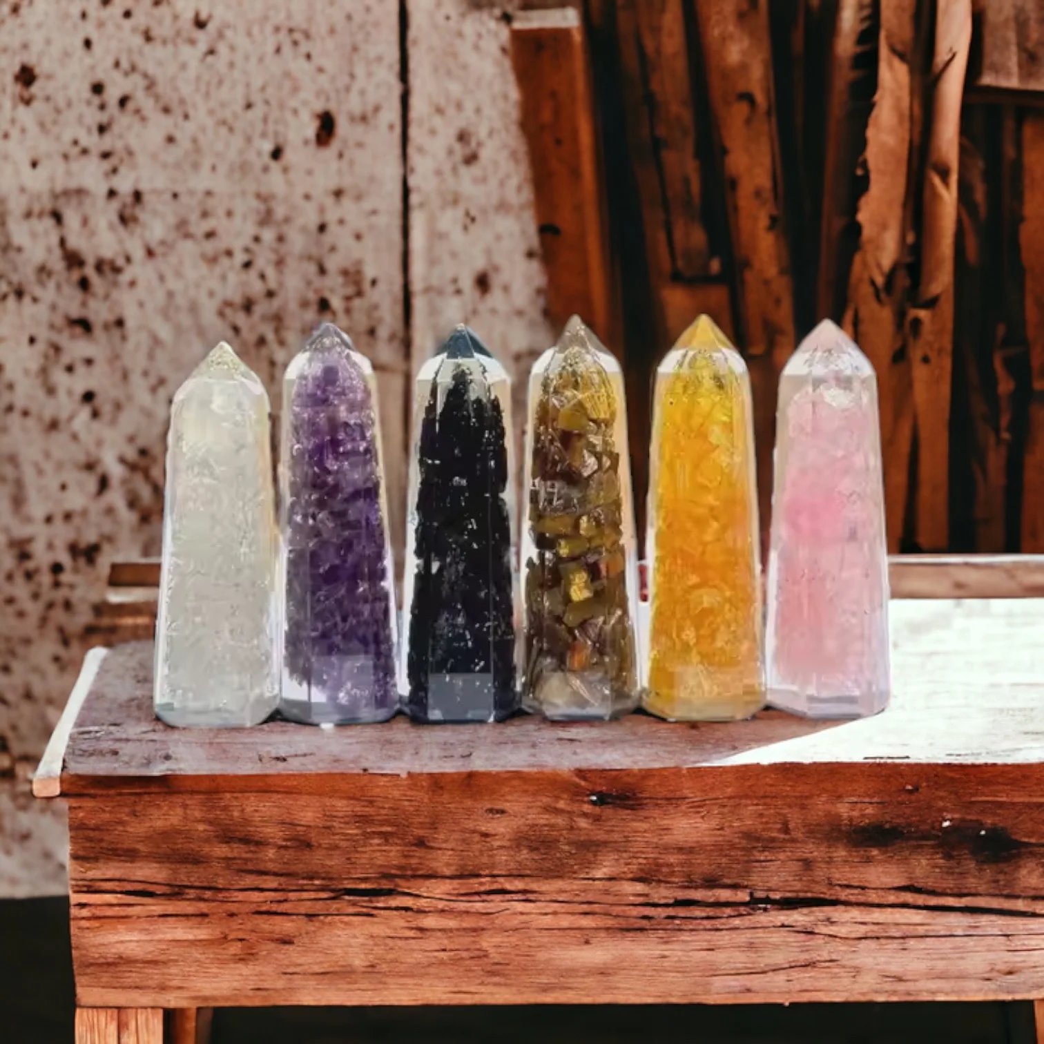 Top Selling 6 Faceted Amethyst Orgonite Wand Crystal Energy Quartz Agate Gemstone Chips Natural Wholesale Massage Healing