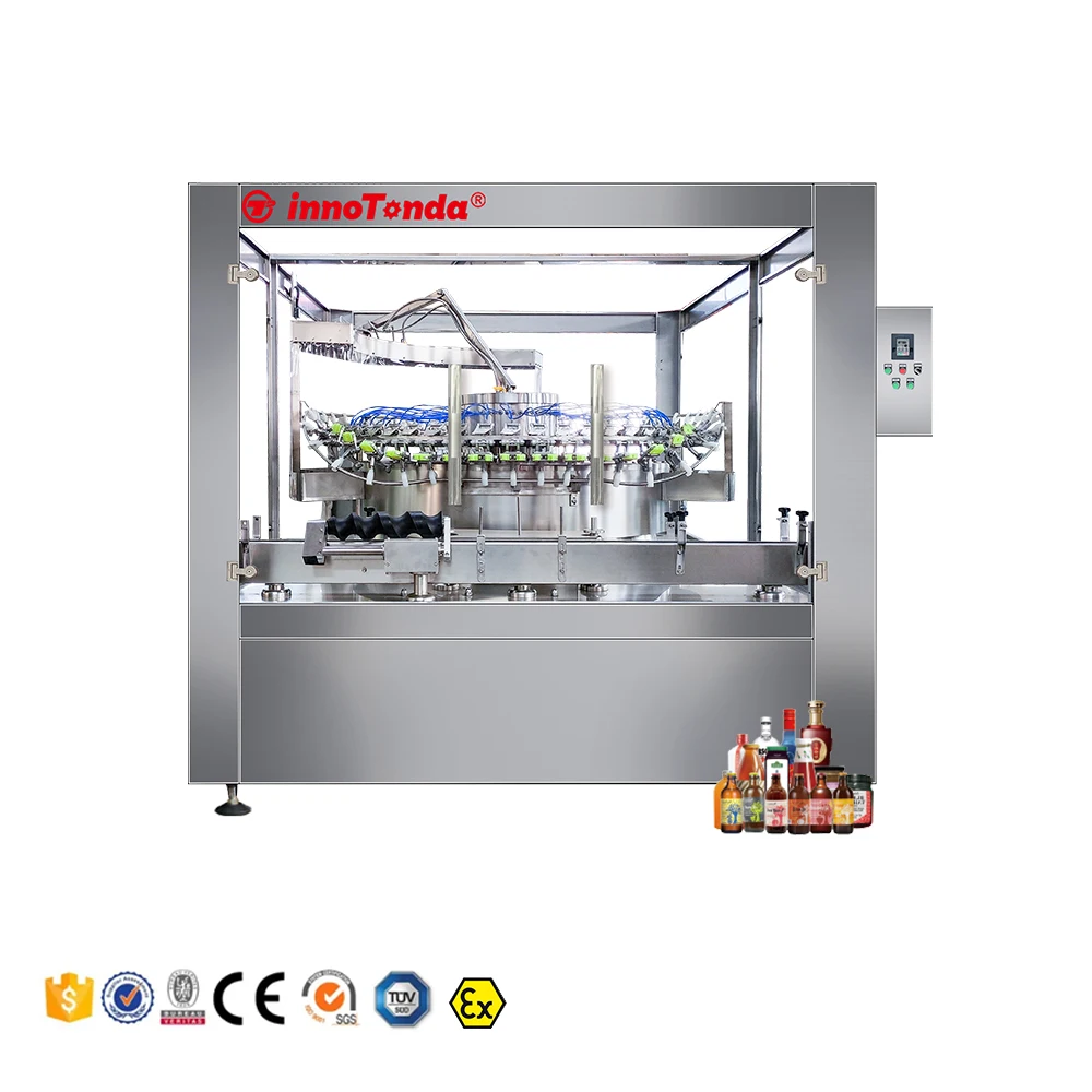 fully auto glass bottles rinsing machine jar cleaning machine rotary