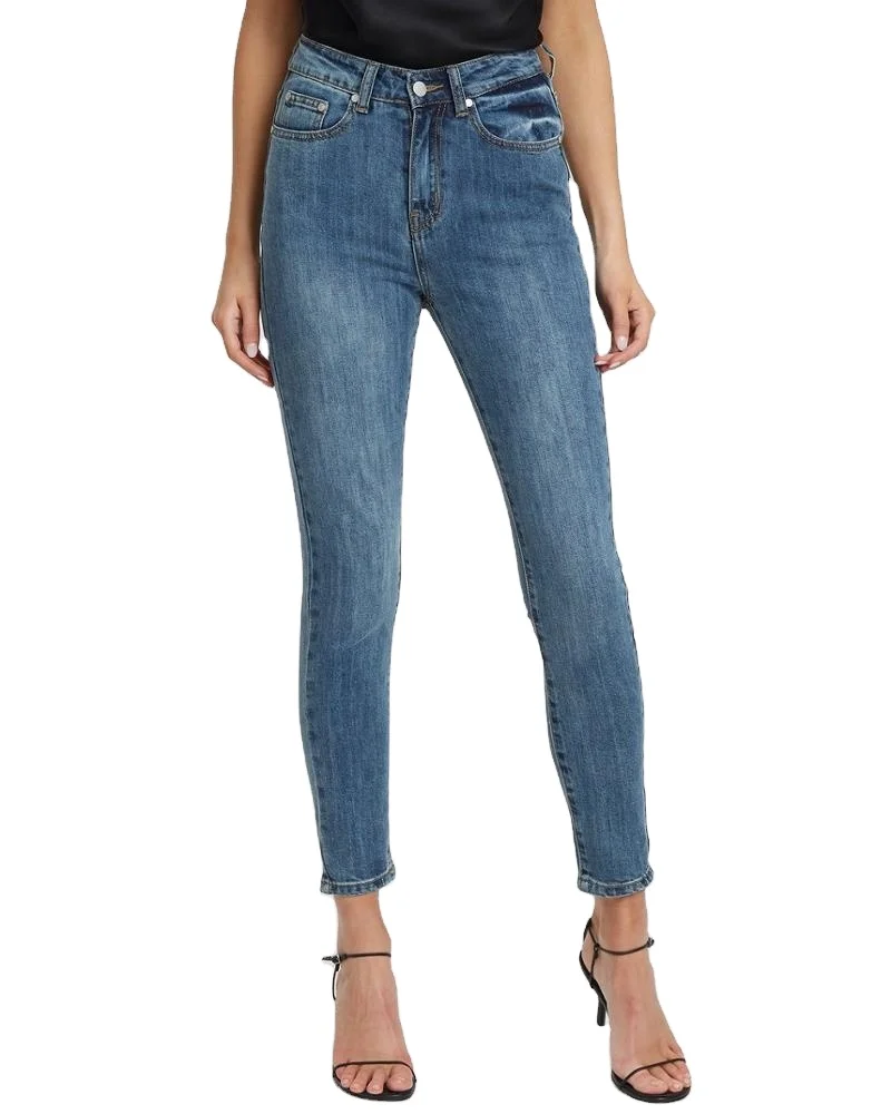 Женские джинсовые брюки синие модные рваные в европейском стиле оптовая продажа облегающие