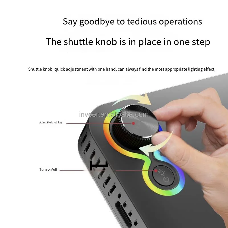 inveer  new  RGB LED back light on-Camera Photographic Filling Light DV-L7RB for Camera or video shooting