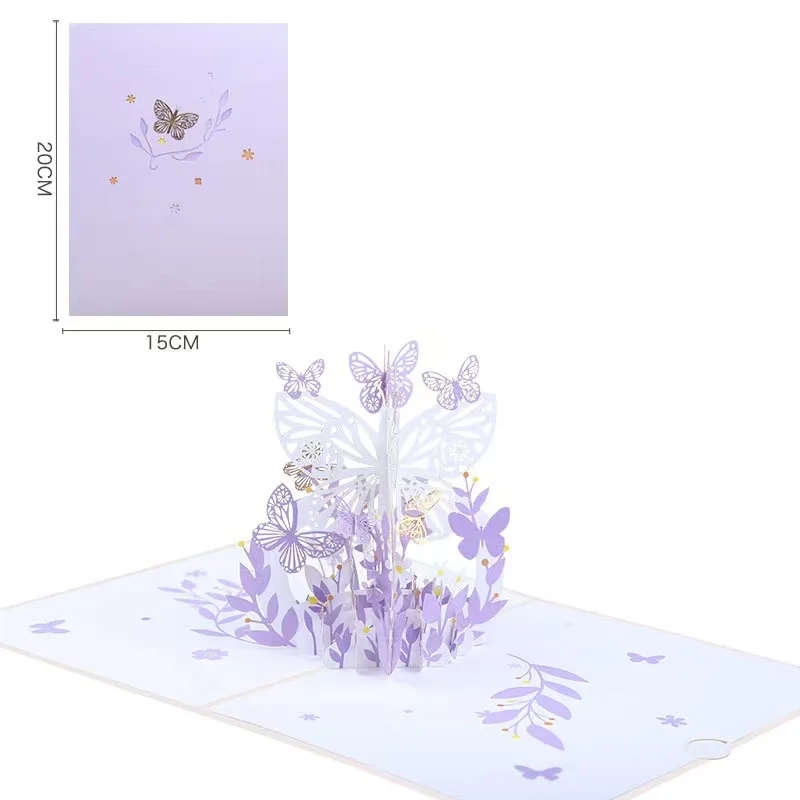 Best Price custom greeting cards DIY butterfly 3d pop up gift cards birthday greeting valentine day thank you cards